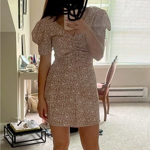 Lush Mini Dress with Puff Sleeves